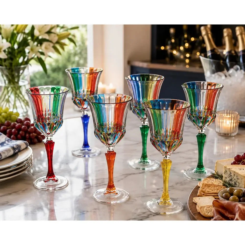 CC Zecchin Swatch Italian Crystal Wine Glasses Set of 6
